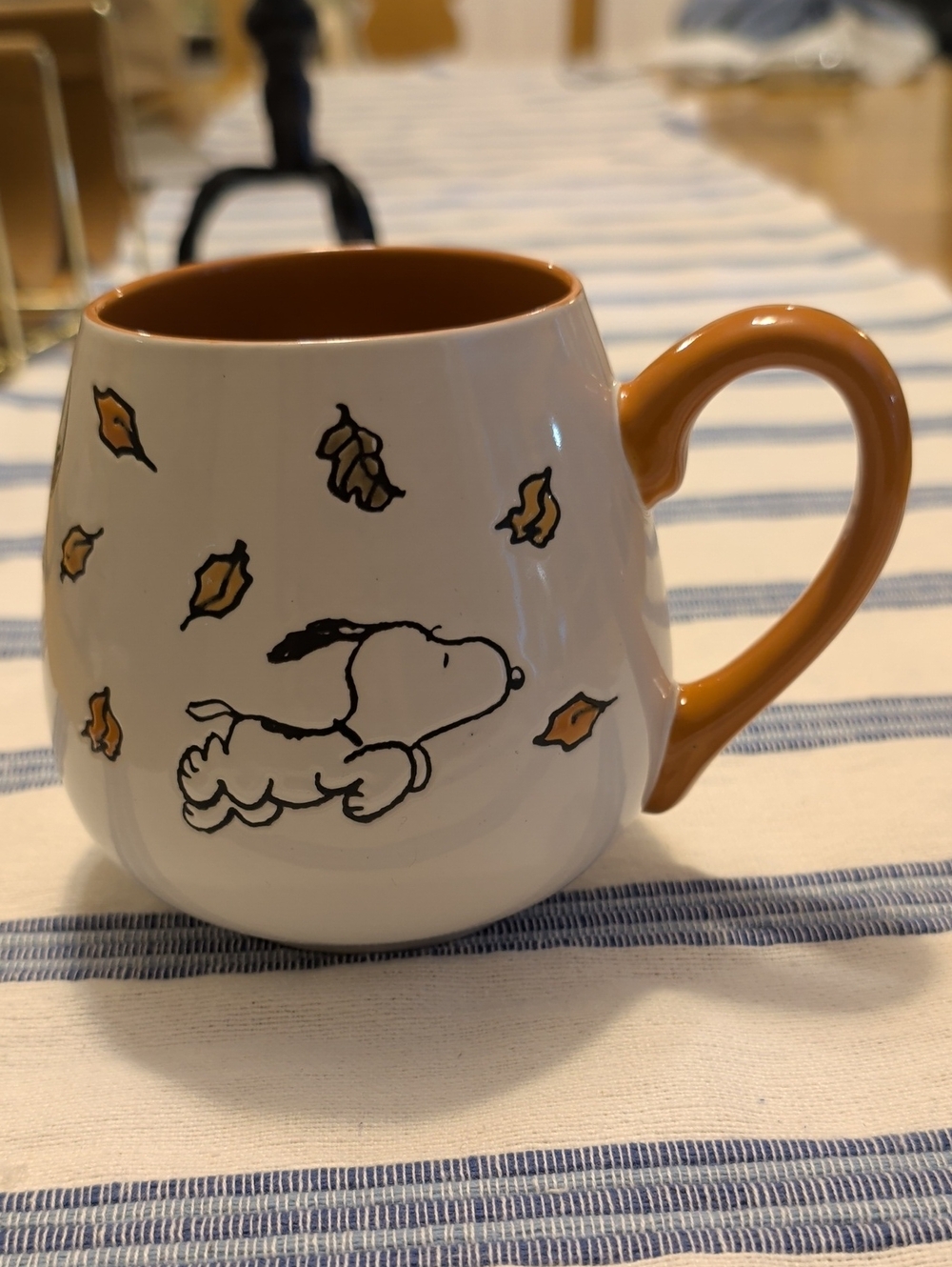 Peanuts Snoopy Ceramic Mug with Autumn Leaves Design